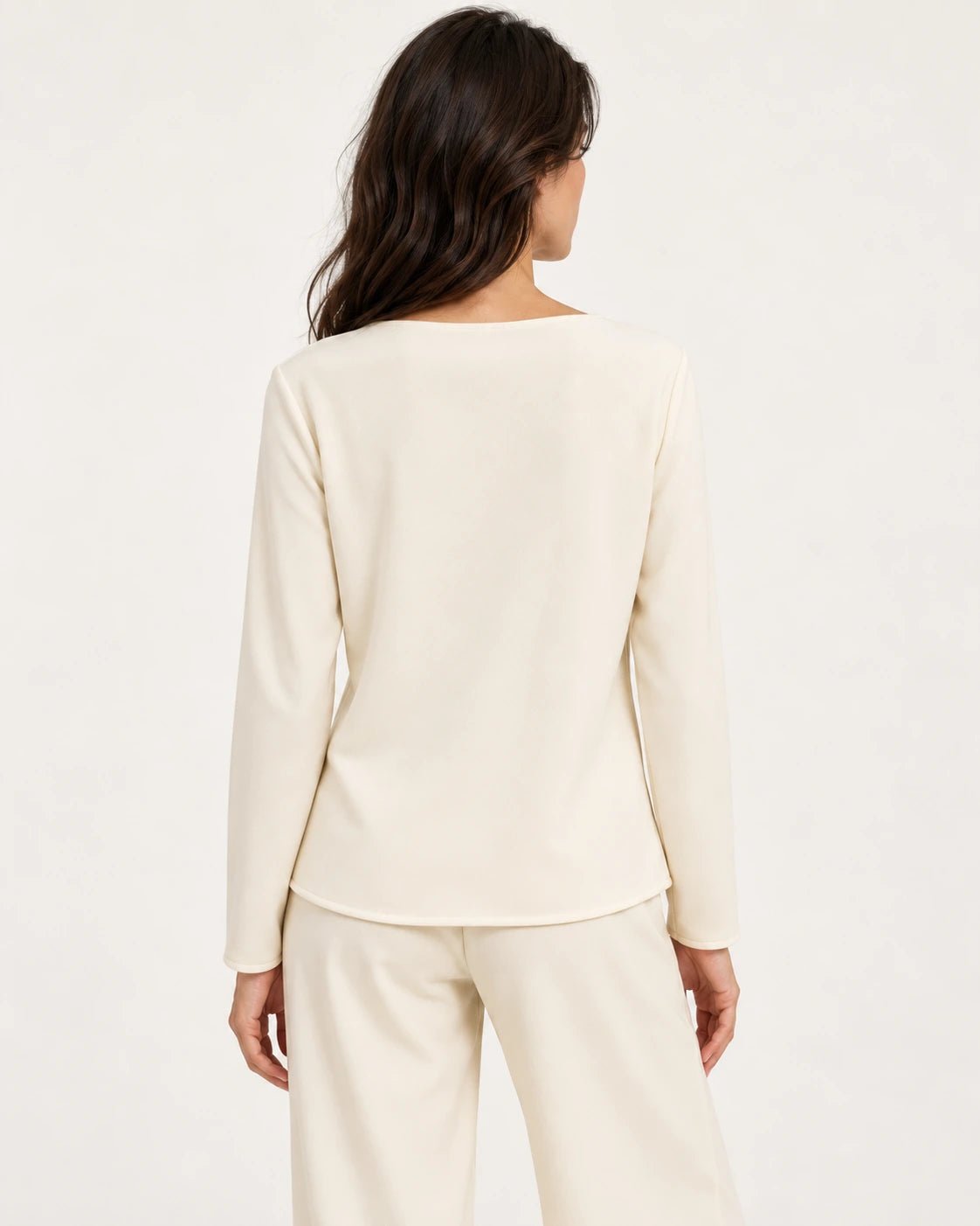 Maglia barchetta naturale, vista posteriore - MADAME VENICE - FW25 - MIMI - JERSEY TECNICO #Colore_Natural