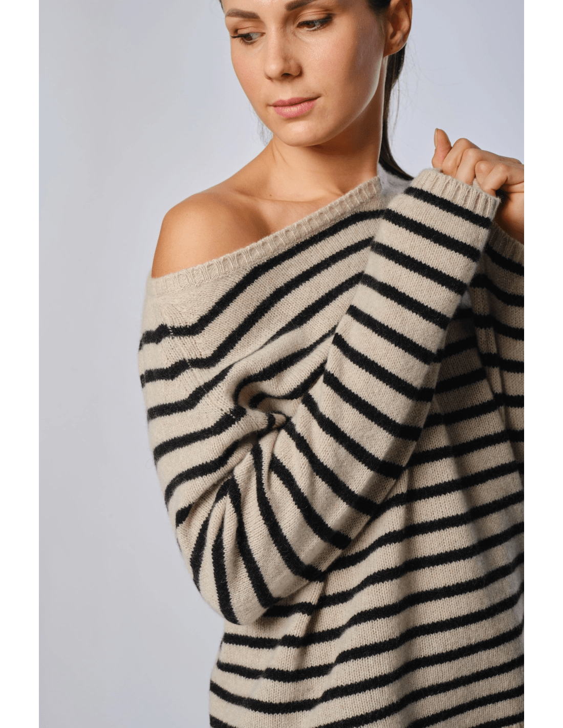 Maglia girocollo cachemire righe - MADAME VENICE - FW24 - H04 - CACHEMIRE - FOREST - XS