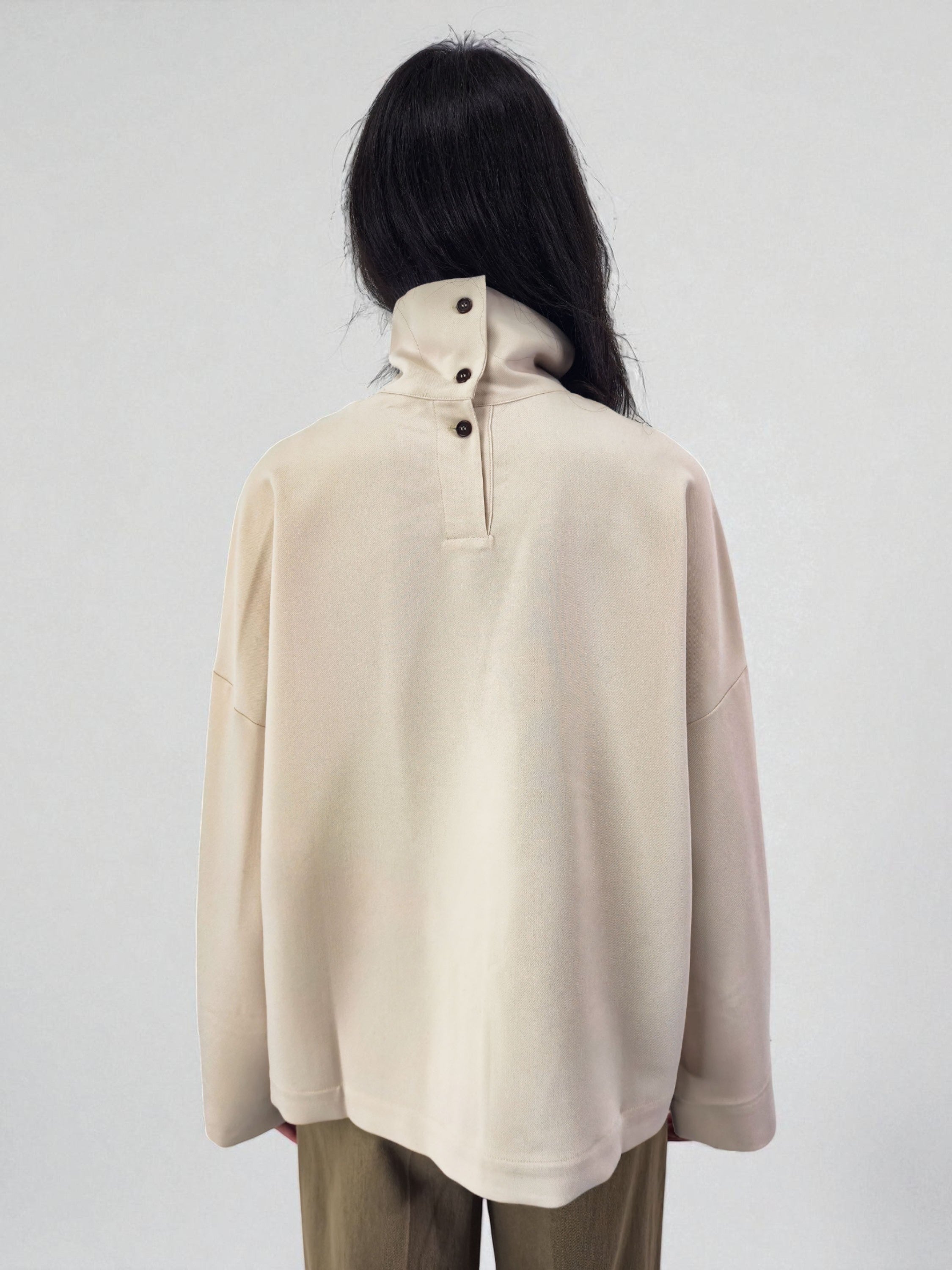 Maglia over collo alto - MADAME VENICE - FW25 - MYREA - CREPE TECNICO - BLACK - XS