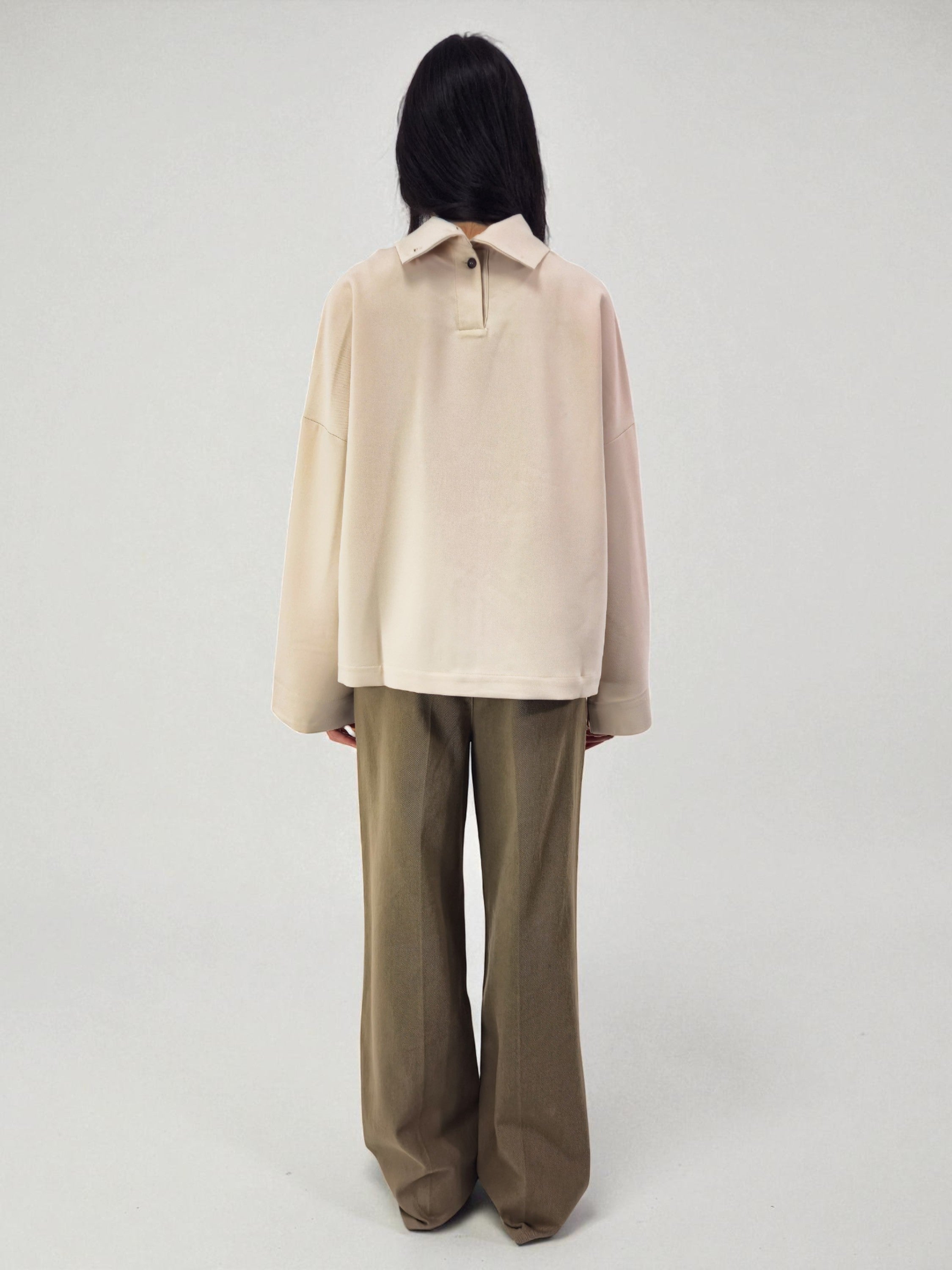 Maglia over collo alto - MADAME VENICE - FW25 - MYREA - CREPE TECNICO - BLACK - XS