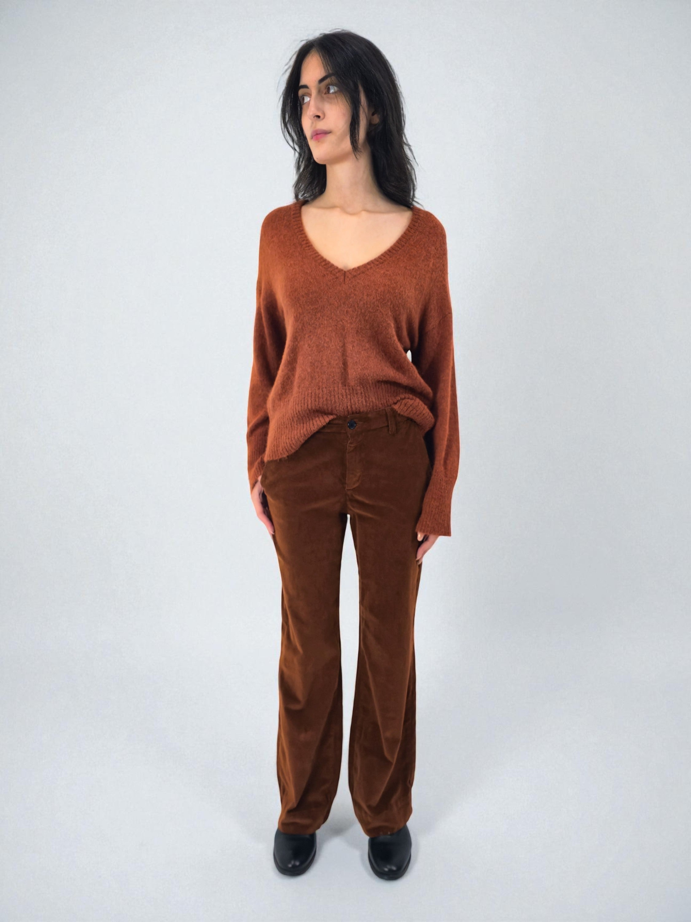 Maglia scollo v - MADAME VENICE - FW25 - SELLY - SUMATRA - BLACK - XS