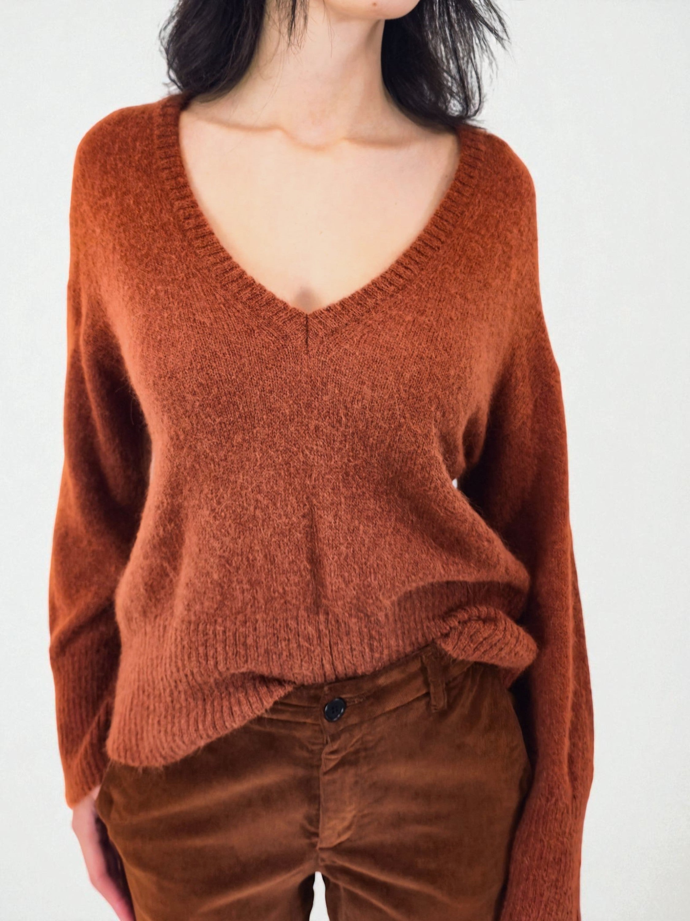 Maglia scollo v - MADAME VENICE - FW25 - SELLY - SUMATRA - BLACK - XS