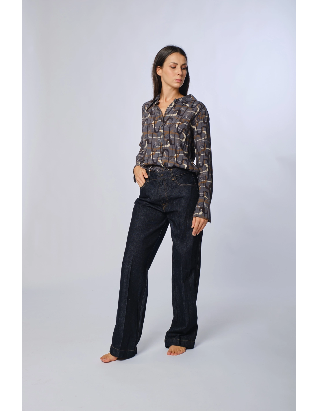 Pantalone 5t palazzo denim