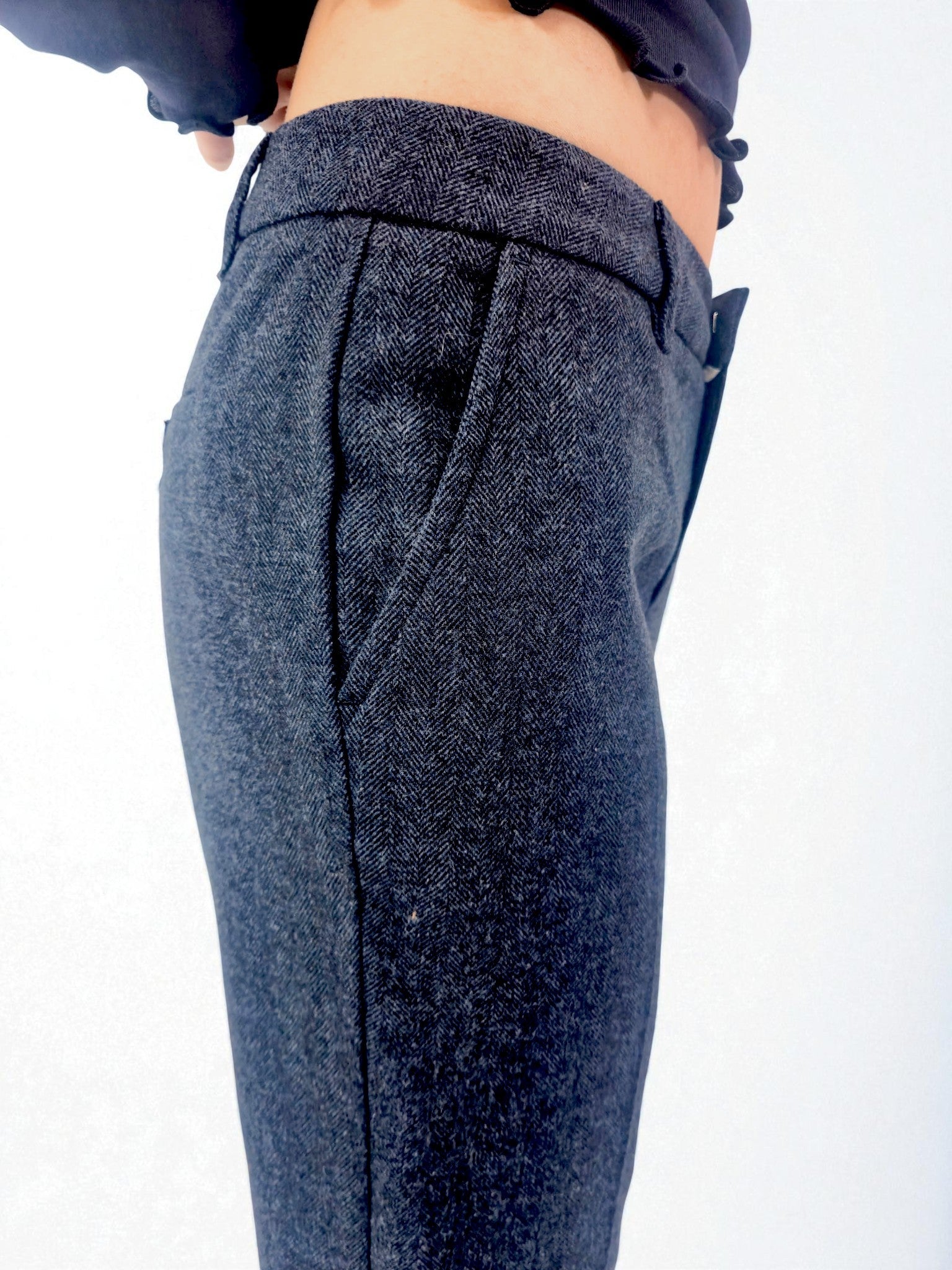 Pantalone a zampa - MADAME VENICE - FW25 - PRINCE - SPINATINO - BLUE - XS