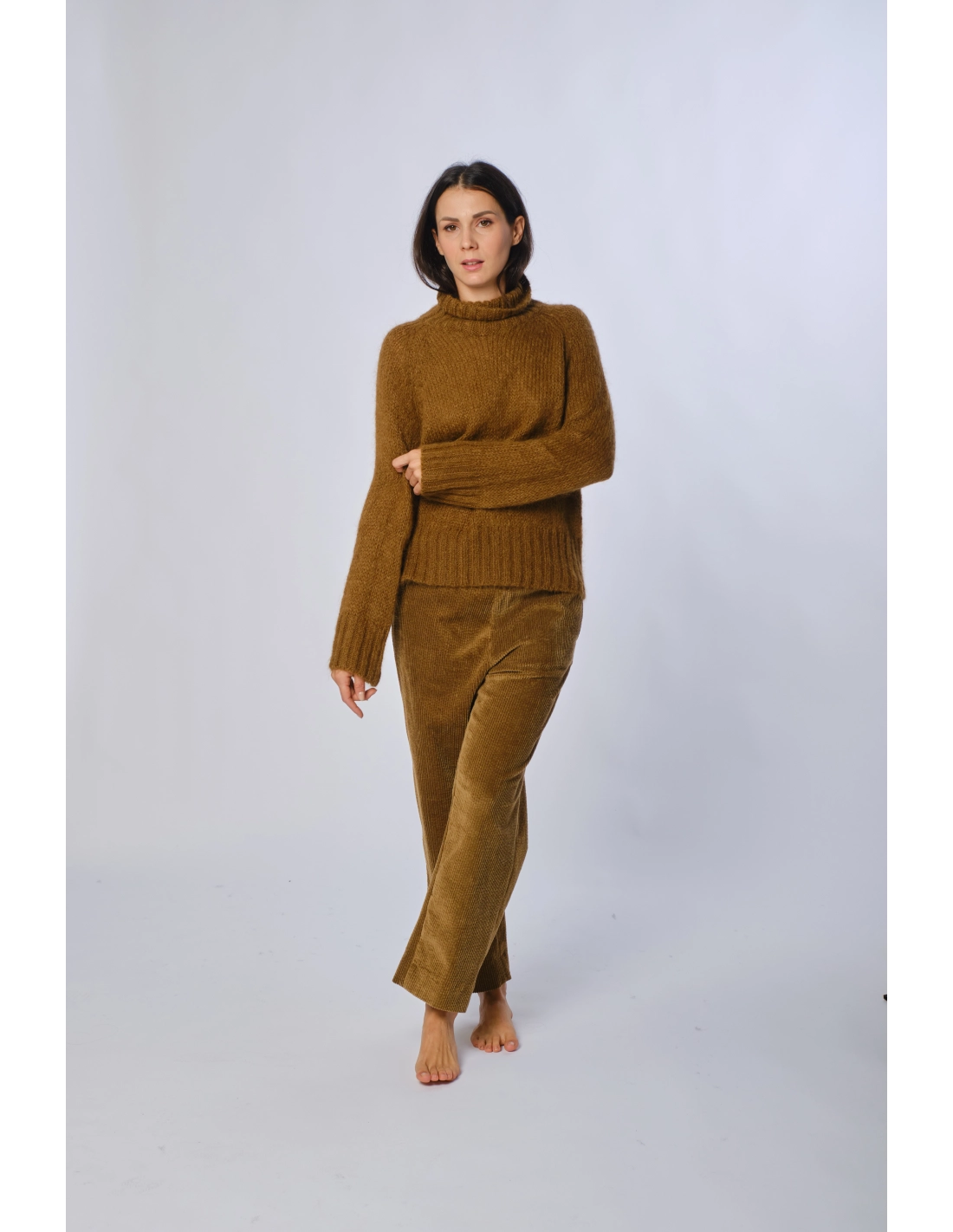 Pantalone caviglia velluto