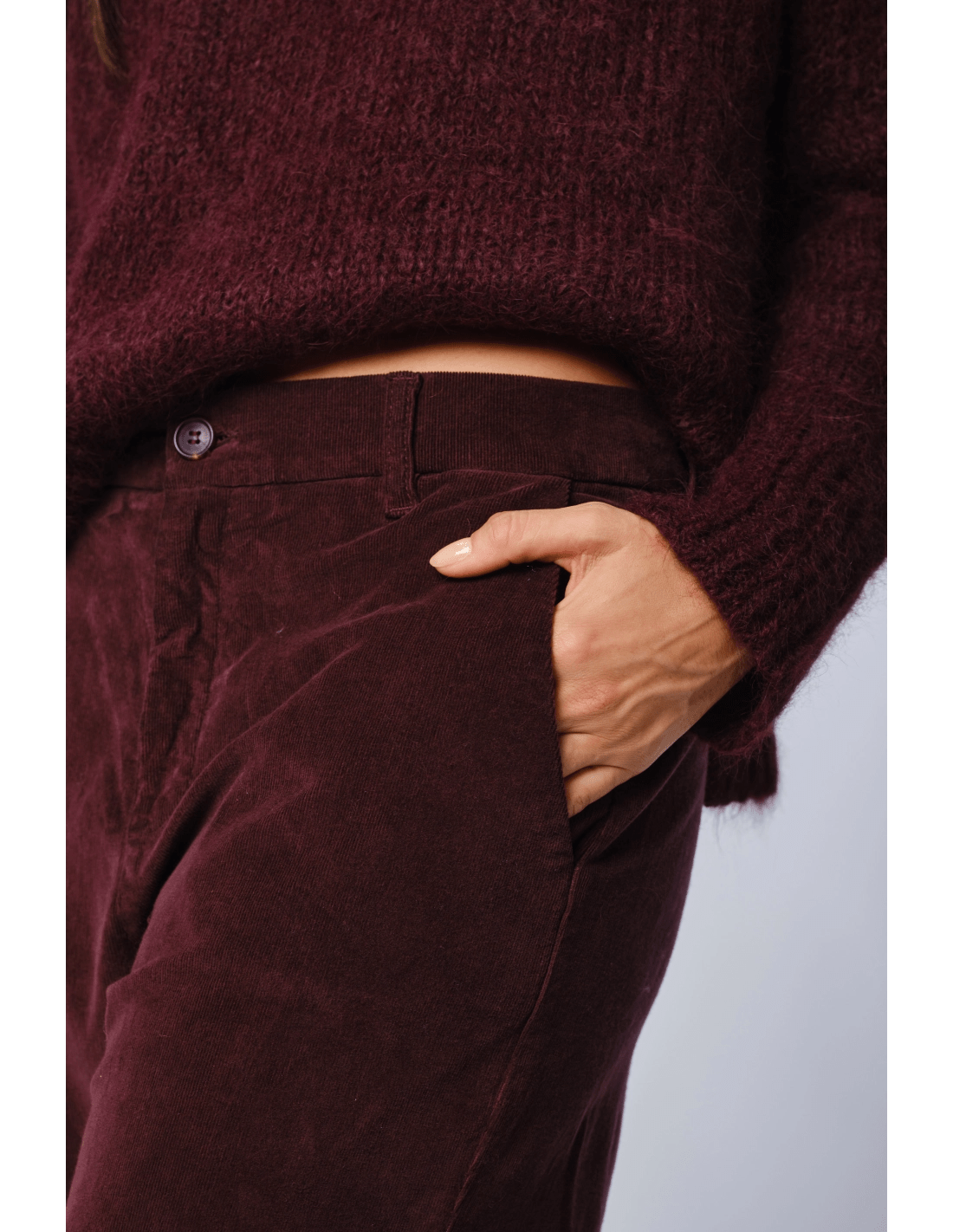 Pantalone chino velluto - MADAME VENICE - FW24 - P12 - VELVET 1000 - BLACK - XS