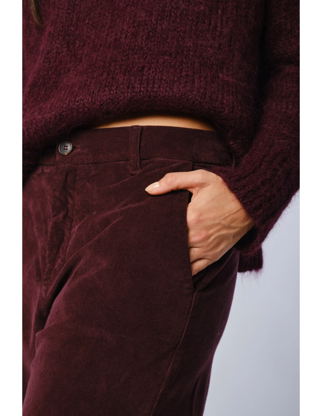 Pantalone chino velluto