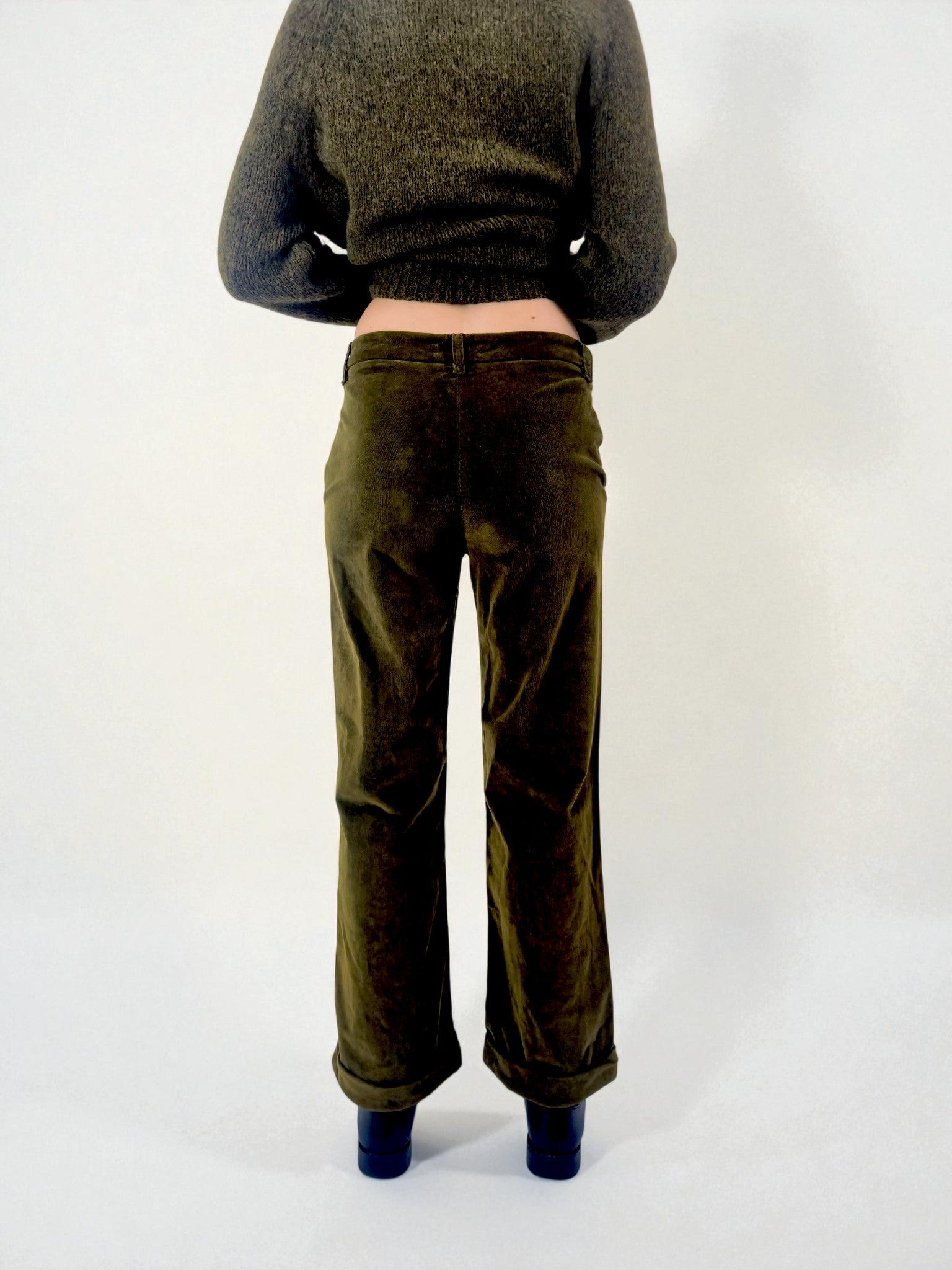 Pantalone con risvolto - MADAME VENICE - FW25 - PALMIRA - VELVET 2000 - BLACK - XS