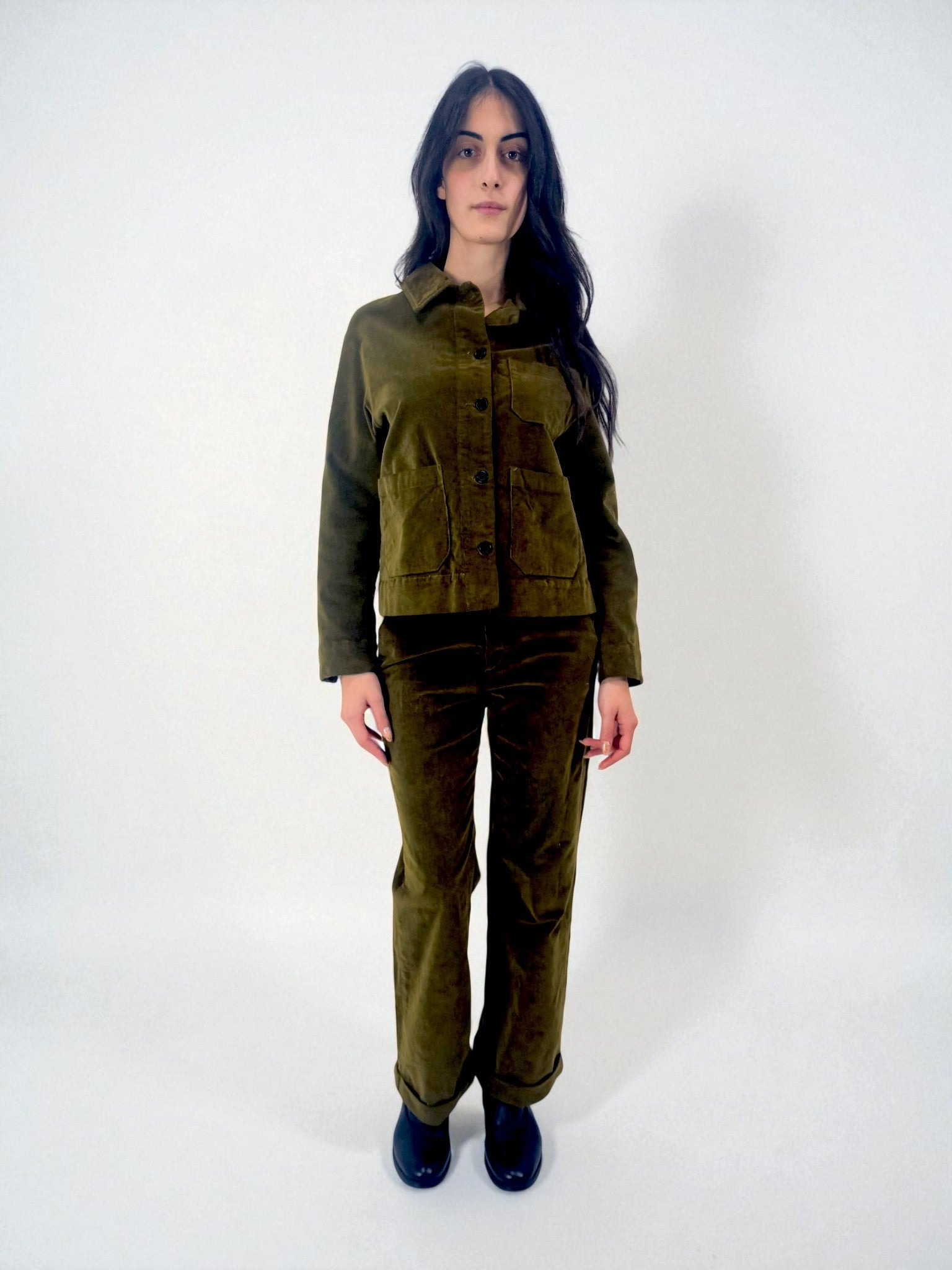 Pantalone con risvolto - MADAME VENICE - FW25 - PALMIRA - VELVET 2000 - BLACK - XS