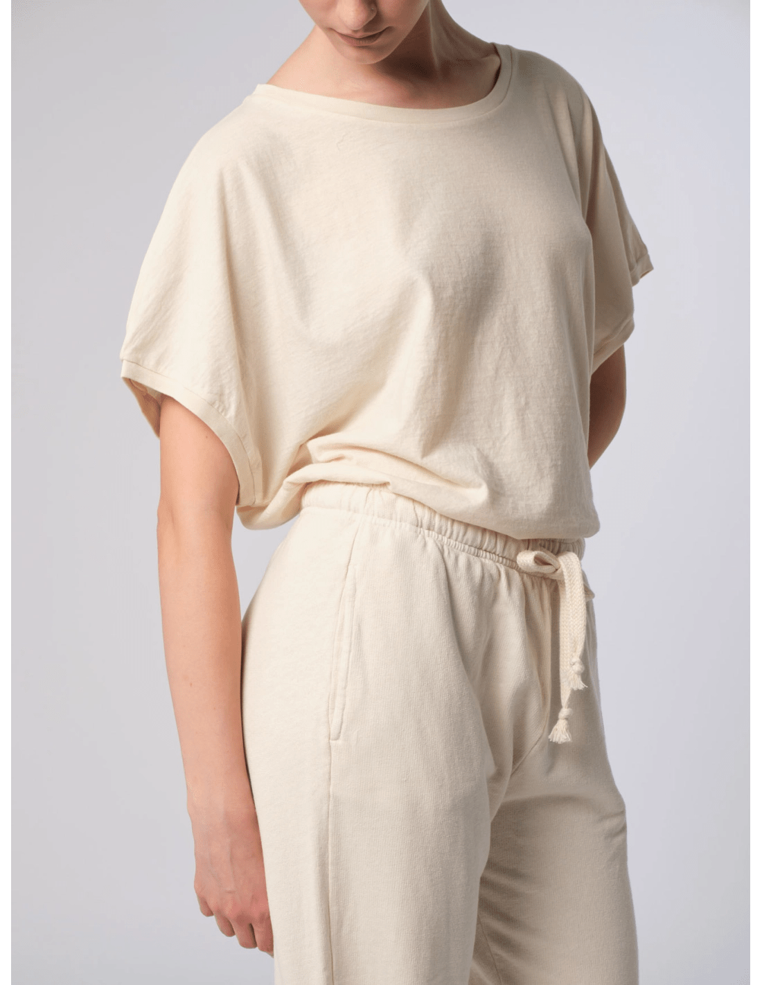 Pantalone elastico - MADAME VENICE - SS25 - PIERA - FELPA LINO - BIANCO - XS