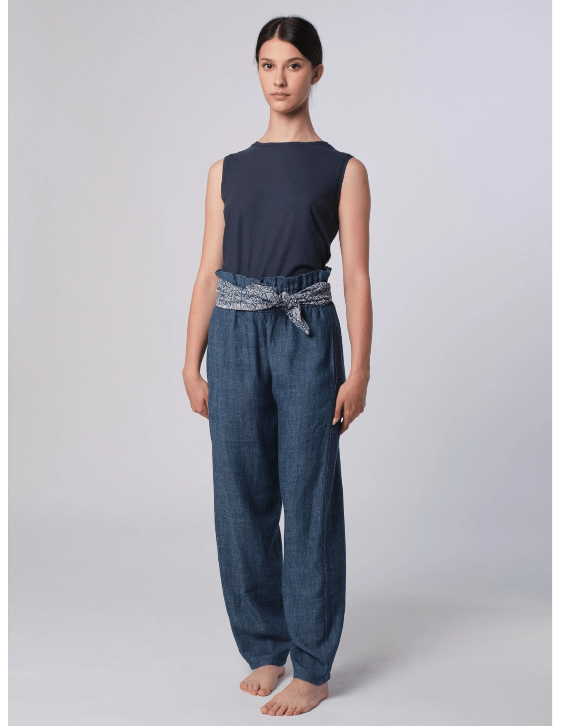 Pantalone frou frou - MADAME VENICE - SS25 - PARISA - CHAMBRAY - STONE WASH - XS