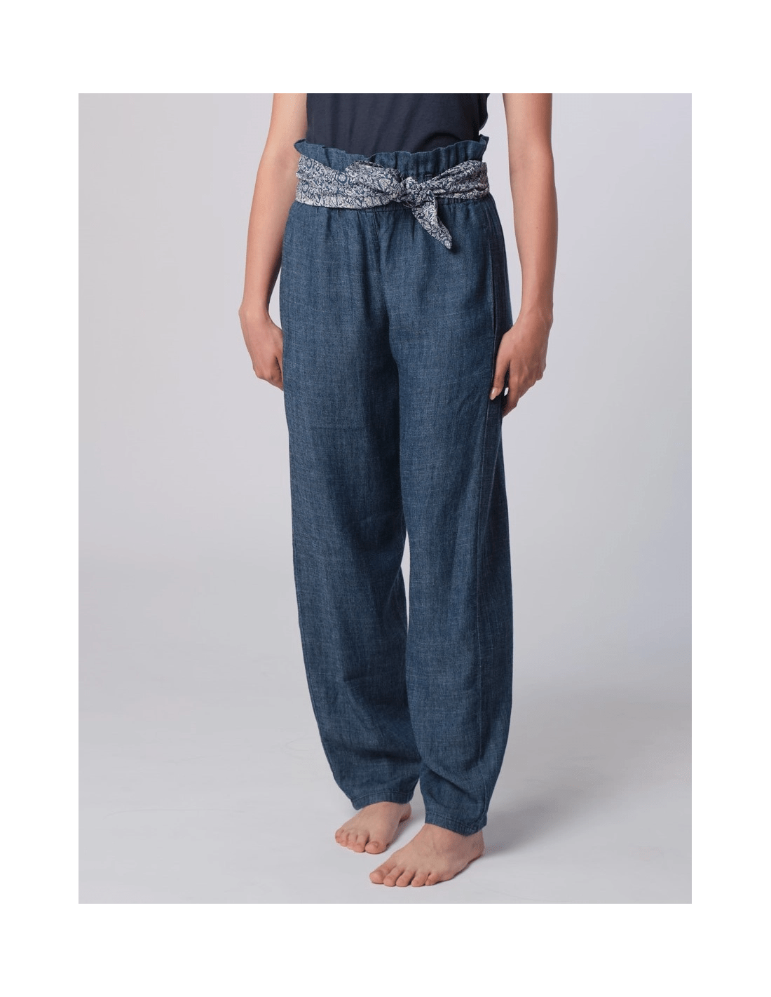 Pantalone frou frou - MADAME VENICE - SS25 - PARISA - CHAMBRAY - STONE WASH - XS