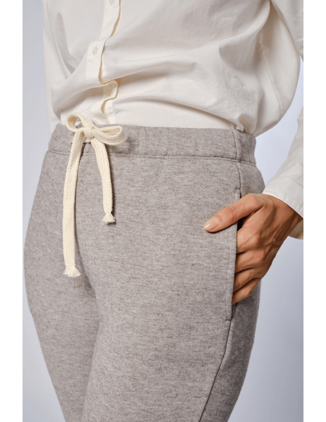 Pantalone jogger japan fondo elastico - MADAME VENICE - FW24 - P07 - JAPAN SOFT WOOL - GREY MELANGE - XS