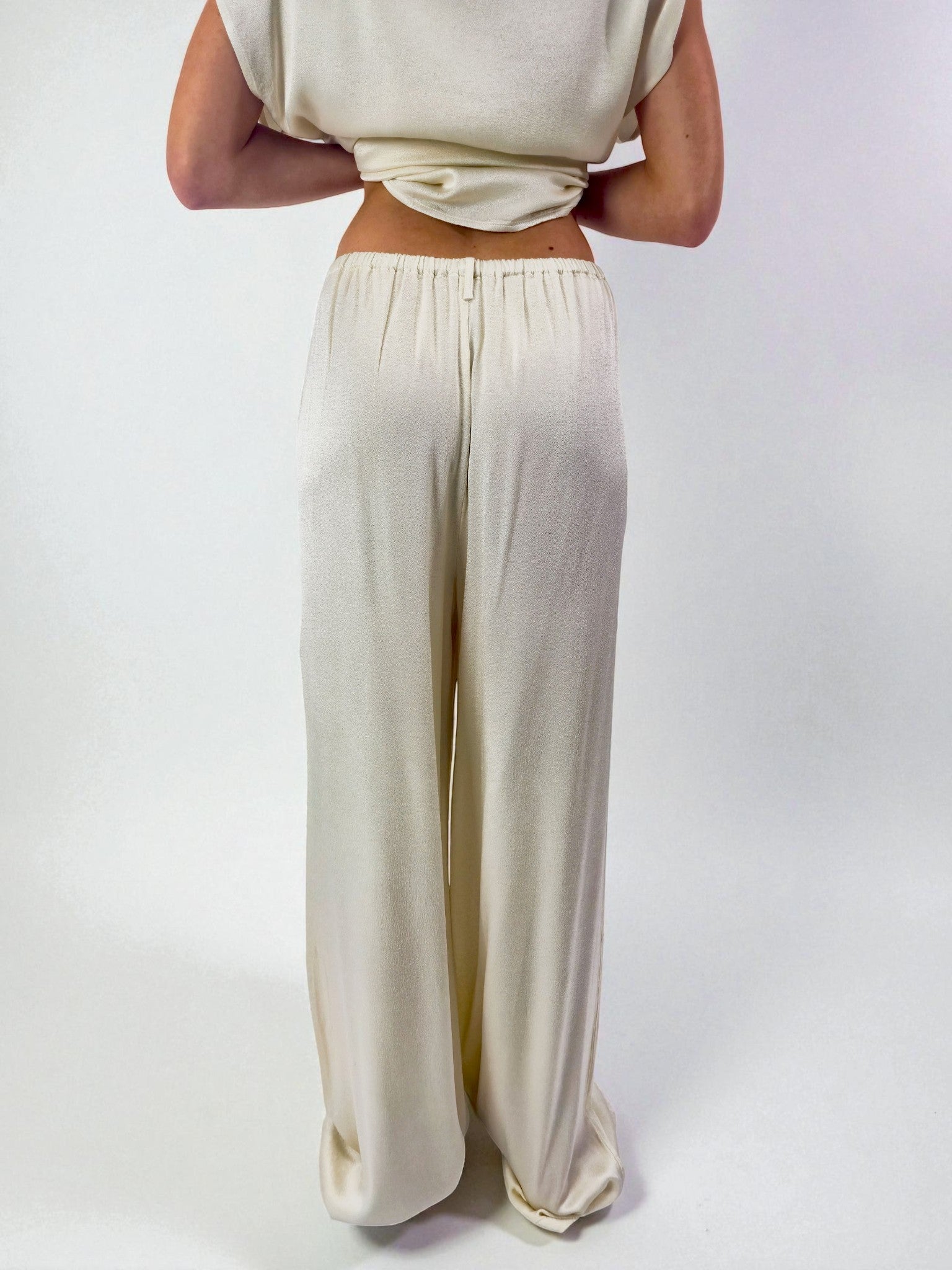 Pantalone palazzo - MADAME VENICE - FW25 - PIERINA - RASO - BLACK - XS