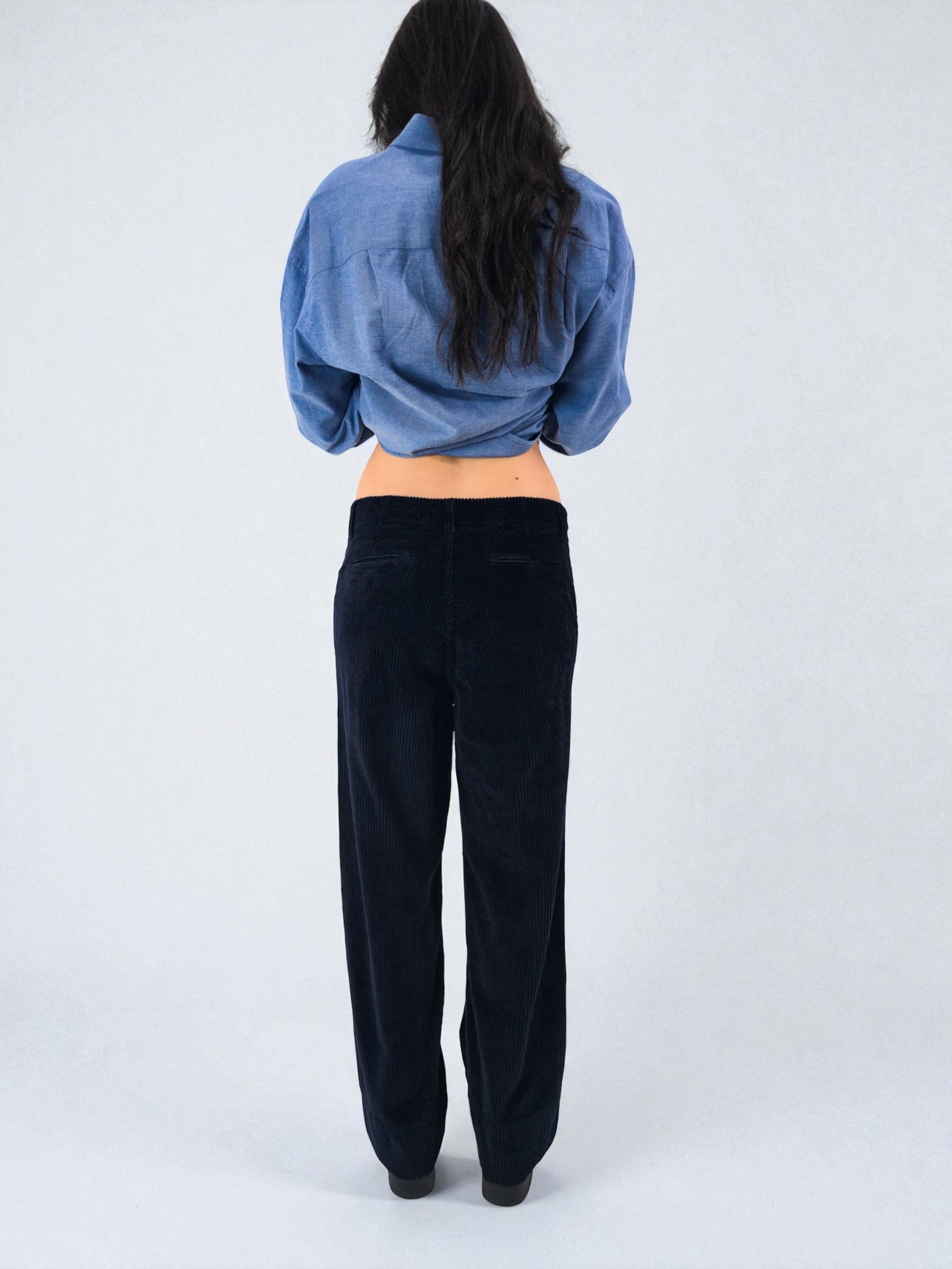 Pantalone palazzo - MADAME VENICE - FW25 - PRISCILLA - VELVET SWEET - BLUE - XS