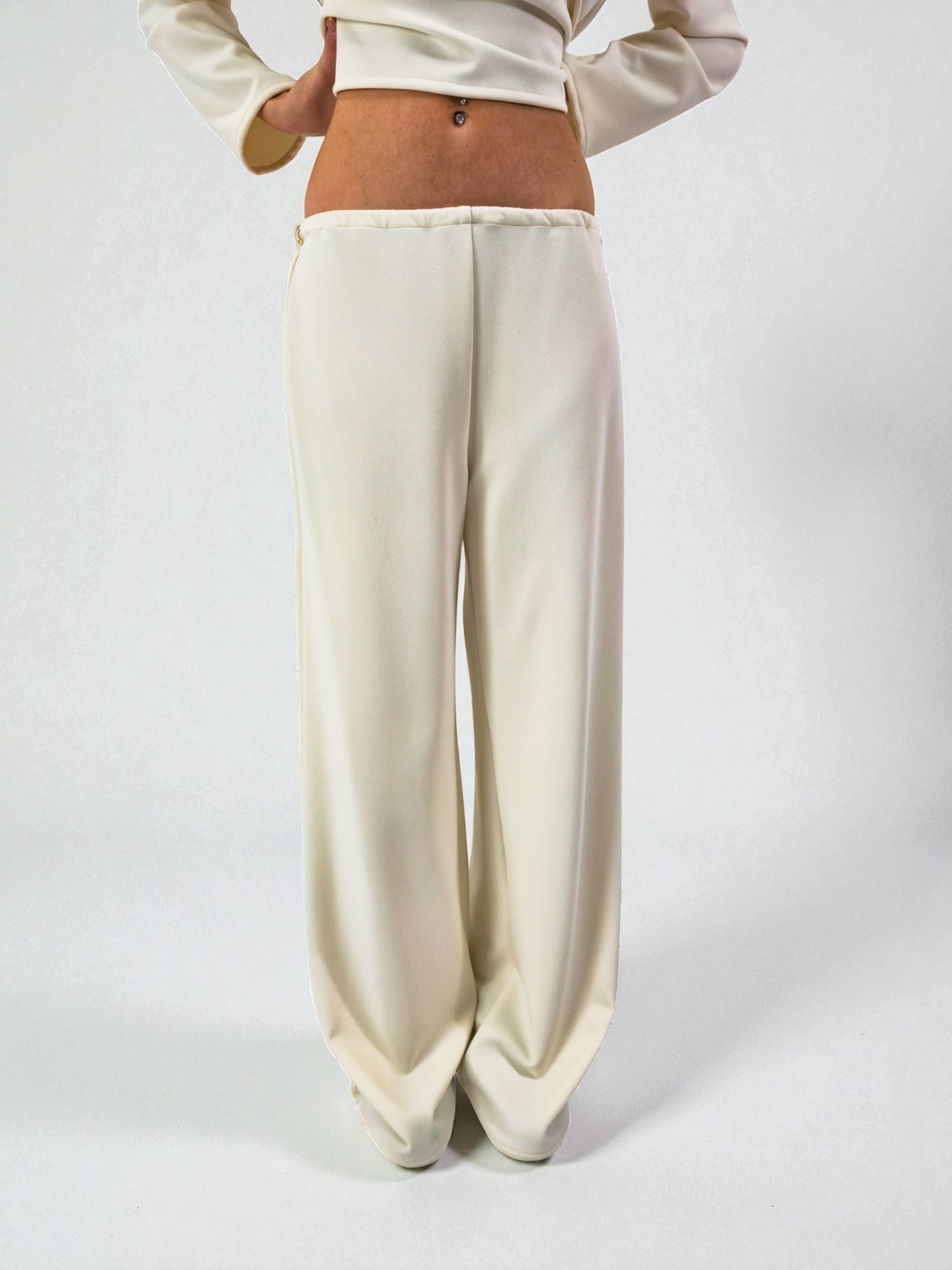 Pantalone palazzo - MADAME VENICE - FW25 - PEONIA - JERSEY TECNICO - BLACK - XS