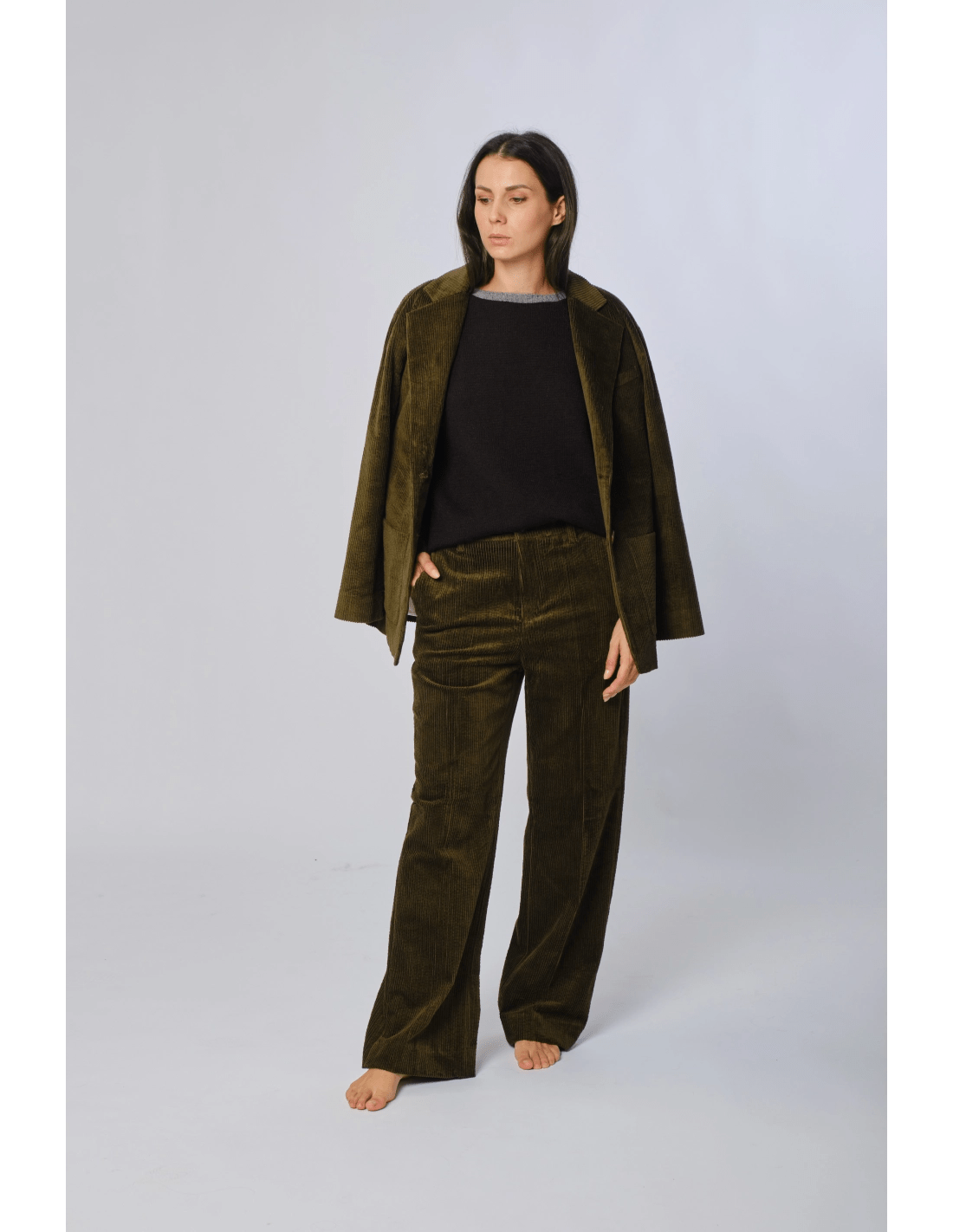Pantalone palazzo velluto - MADAME VENICE - FW24 - P03 - VELVET SWEET - CAMEL - XS
