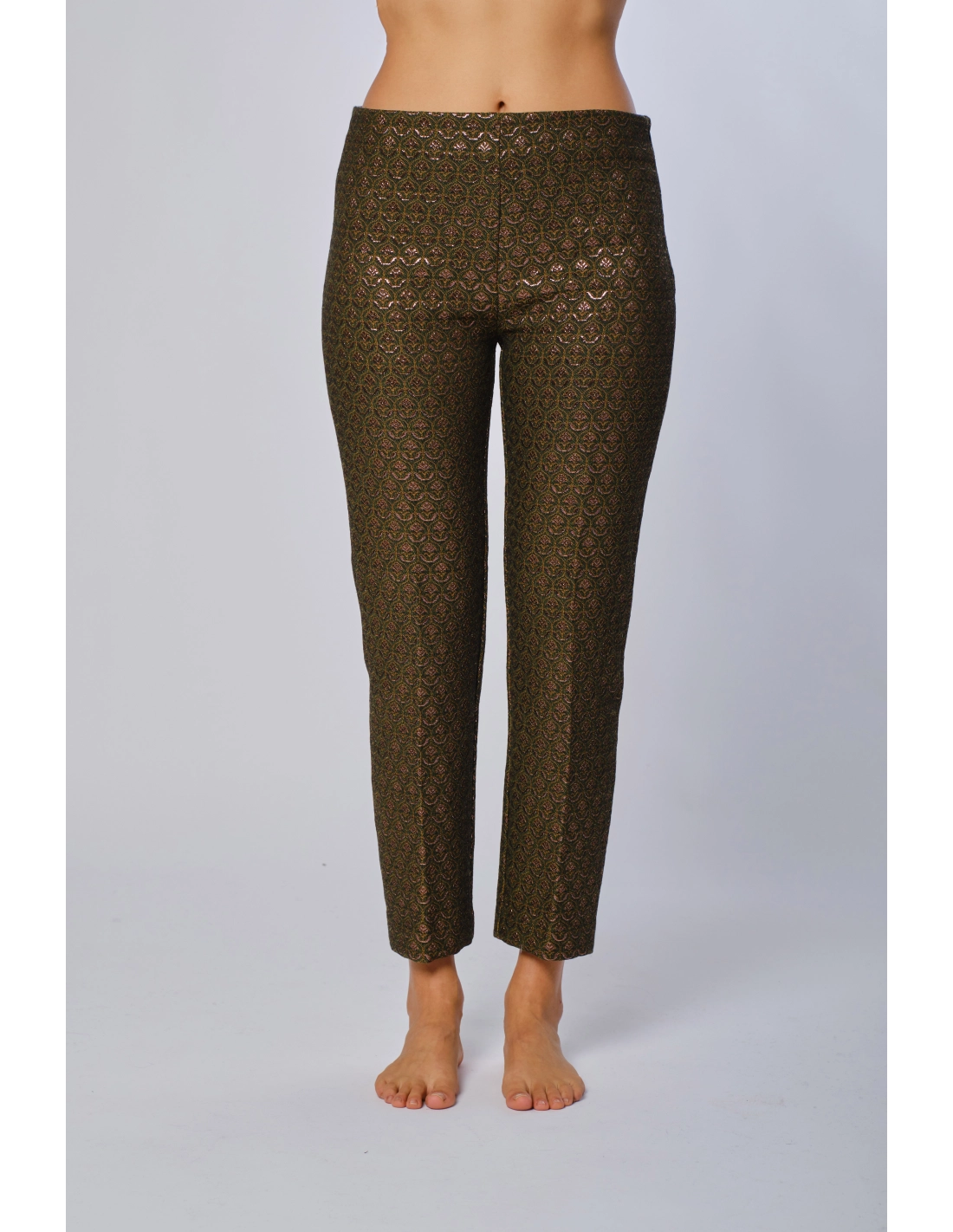 Pantalone slim jacquard