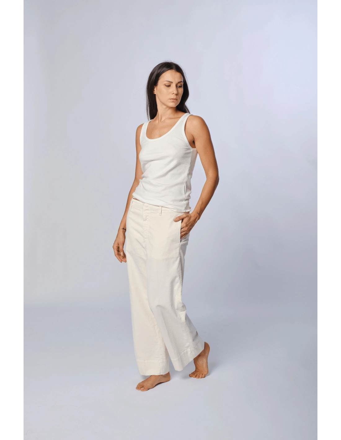 Pantalone strech - MADAME VENICE - FW24 - P11 - VELVET 1000 - FOREST - XS